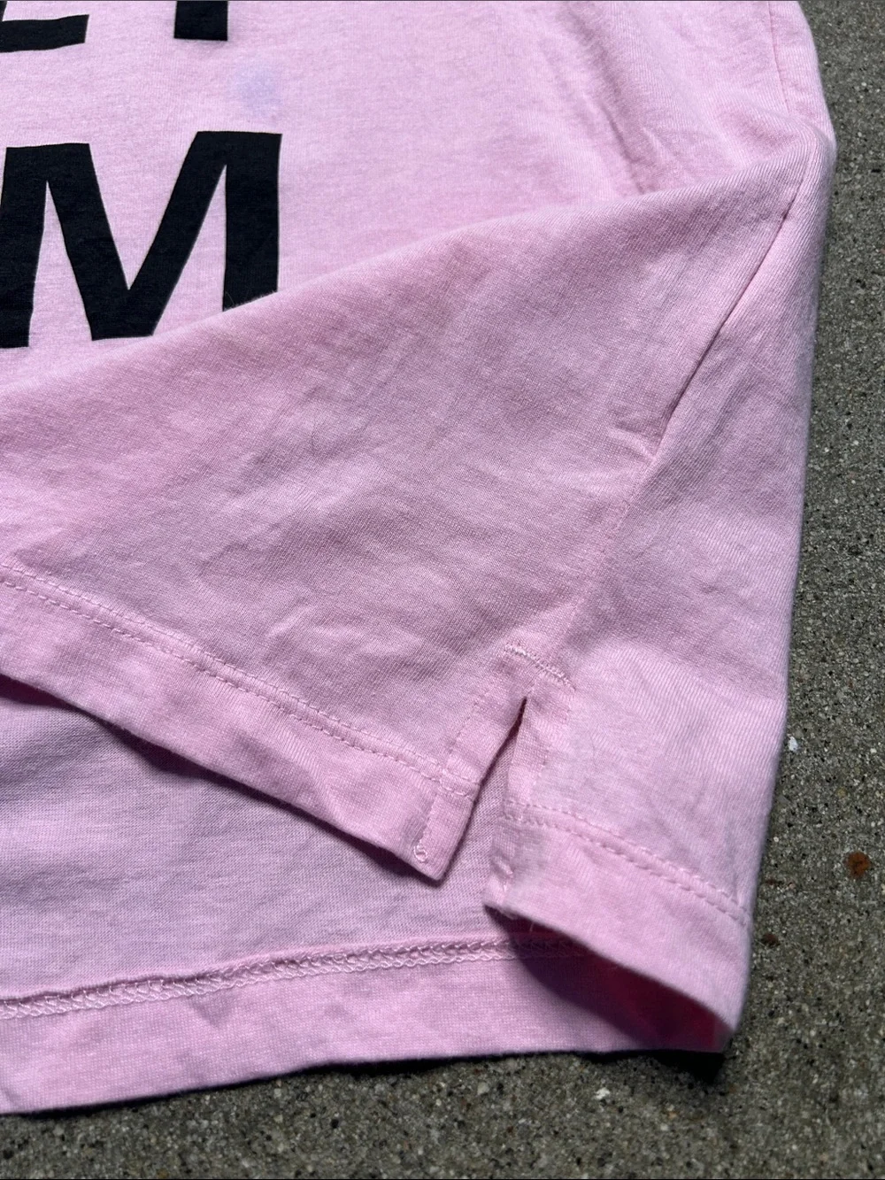 H&M Pink Men's Graphic Swim Tank with Black Text
